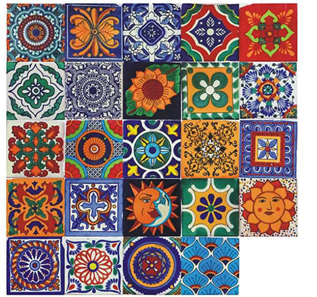 Picture of 24 pcs Vintage Moroccan Tile Stickers