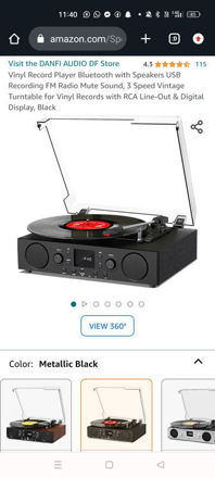 Picture of vinyl record player usb black