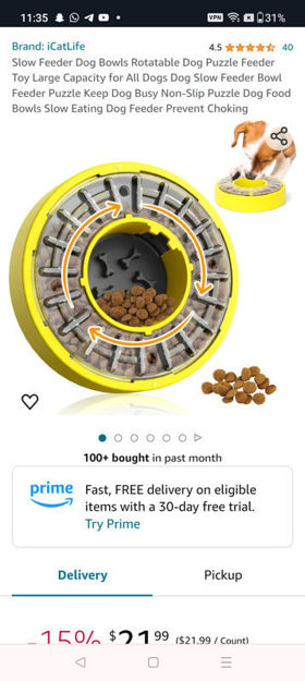 Picture of Dog Feeder Rotating Slow Bowl