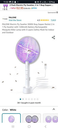 Picture of PALONE Electric Fly Swatter 3000V Bug Zapper
