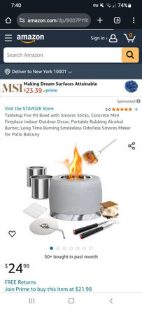 Picture of Tabletop Concrete Fireplace Portable Smokeless