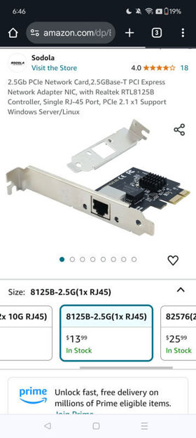 Picture of Network 2 5GBase T Express RTL8125B Controller