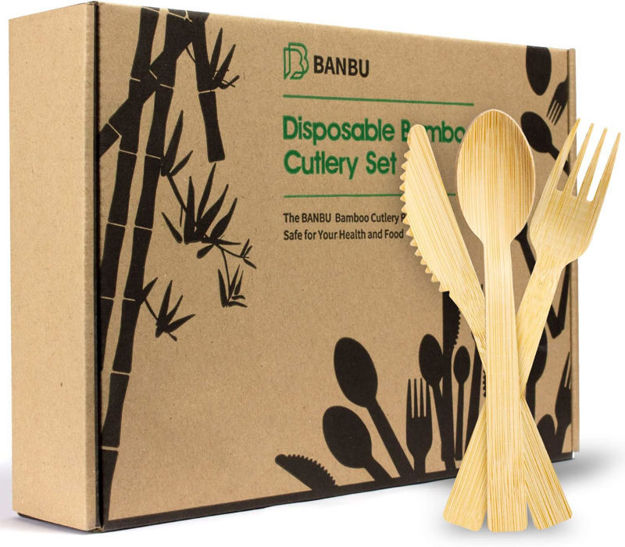 Picture of Bamboo utensils 200PK Compostable Biodegradable