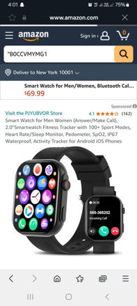 Picture of BYBUKCKR Smartwatch Android Compatible Waterproof