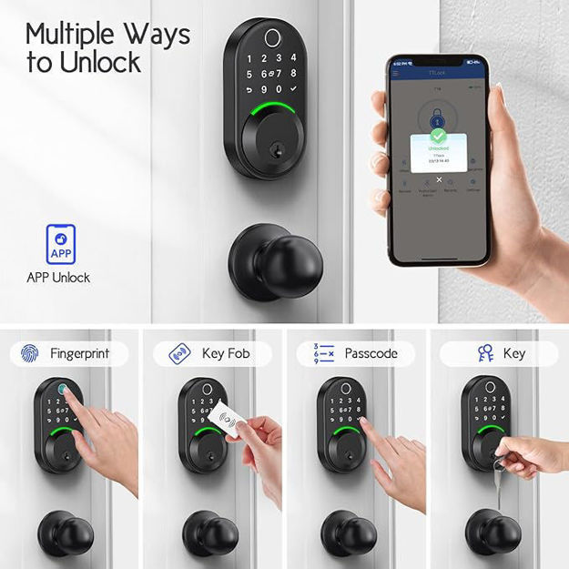 Picture of Keypad Keyless Deadbolt Fingerprint Electronic