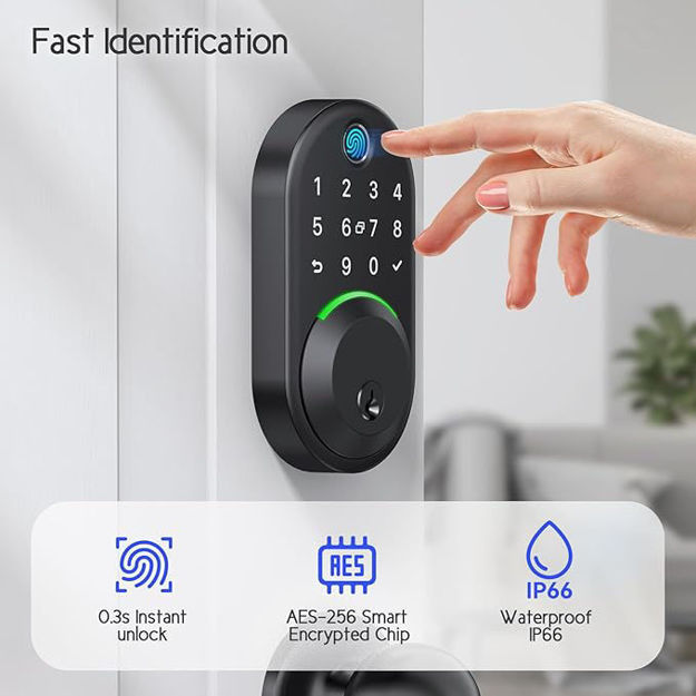 Picture of Keypad Keyless Deadbolt Fingerprint Electronic