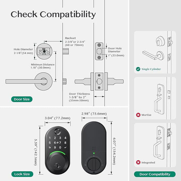 Picture of Deadbolt Keyless Fingerprint Electronic Digital