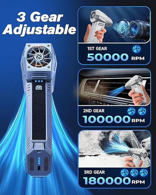 Picture of fan Compressed 180000RPM Adjustable Rechargeable