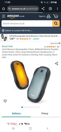 Picture of Rechargeable Electric Portable Handwarmers Outdoors