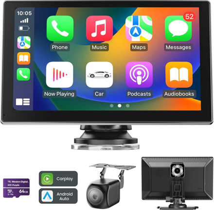 Picture of Carplay Screen for Car, 9" Portable Wireless Carplay&Android Auto