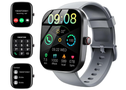 Picture of Smartwatch Telefonfunktion Wasserdicht Fitnessuhr schwarz oder silber