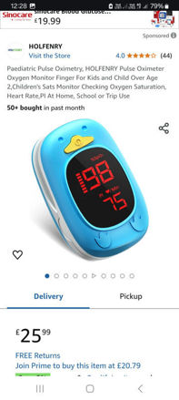 Picture of Paediatric Oximetry HOLFENRY Childrens Saturation