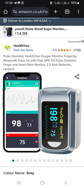 Picture of HealthTree Bluetooth Fingertip Saturation Batteries