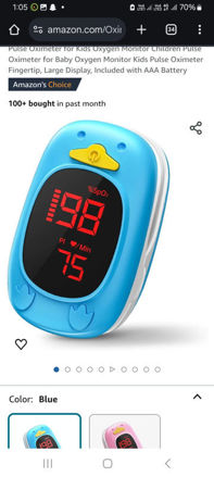 Picture of Pulse Oximeter for Kids Oxygen Monitor