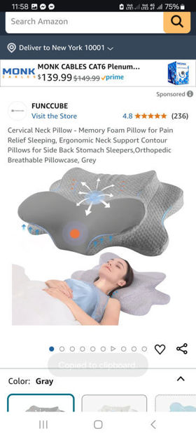 Picture of FUNCCUBE Cervical Neck Pillow Orthopedic