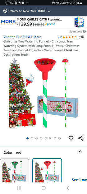 Picture of Christmas Tree Watering Funnel Decorations