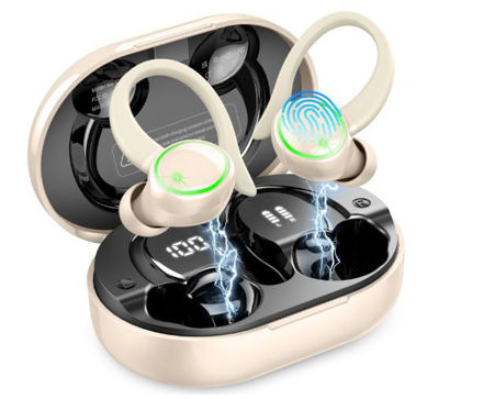 Picture of Matast Bluetooth Headphones Canceling Waterproof Creamy White