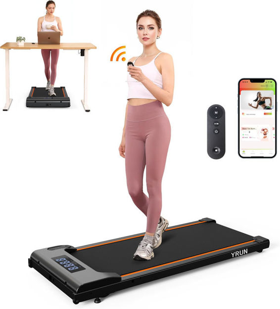 Soozier Quiet 2.5hp Walking Pad Under Desk Treadmill With Remote Control, Transport Wheels And Led Display For Home Gym Office