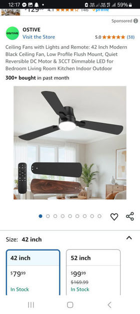 Picture of OSTIVE Ceiling Fans Lights Remote