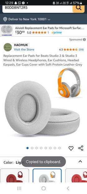 Picture of Replacement Wireless Headphones Cushions Leather Grey