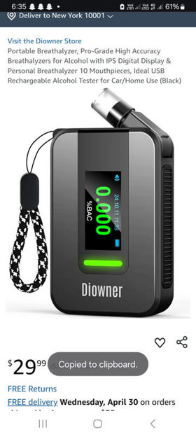 Picture of Breathalyzer Pro Grade Breathalyzers Mouthpieces Rechargeable