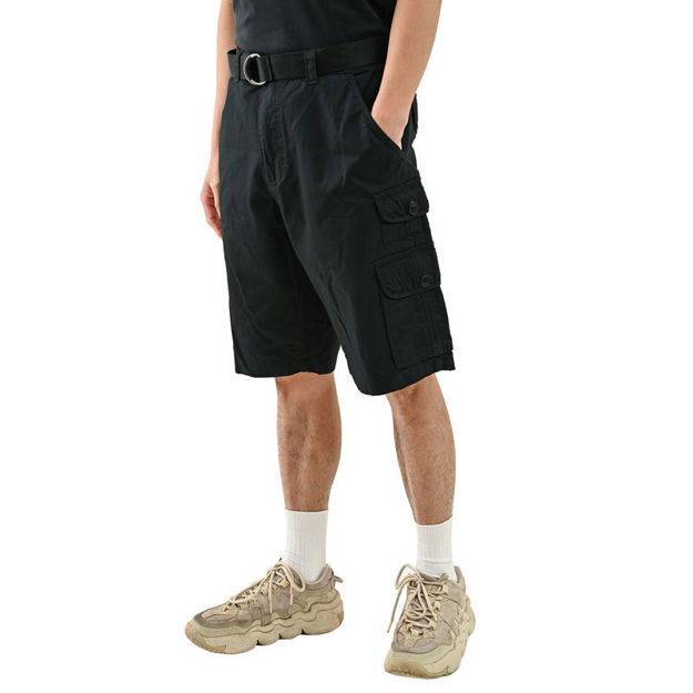 Picture of Casual Cargo Shorts for Men Sports & Outdoors Cargo Hiking Pants Fishing & Camping & Golf with Belt (Black/ Khaki/ Camo)