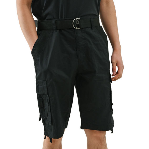 Picture of Casual Cargo Shorts for Men Sports & Outdoors Cargo Hiking Pants Fishing & Camping & Golf with Belt (Black/ Khaki/ Camo)