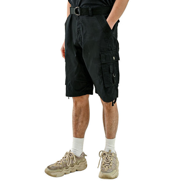 Picture of Casual Cargo Shorts for Men Sports & Outdoors Cargo Hiking Pants Fishing & Camping & Golf with Belt (Black/ Khaki/ Camo)