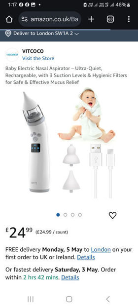 Picture of Baby Electric Nasal Aspirator Rechargeable