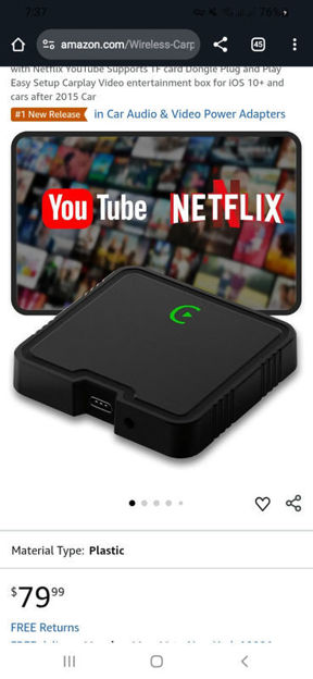 Picture of Wireless Carplay Adapter Supports entertainment