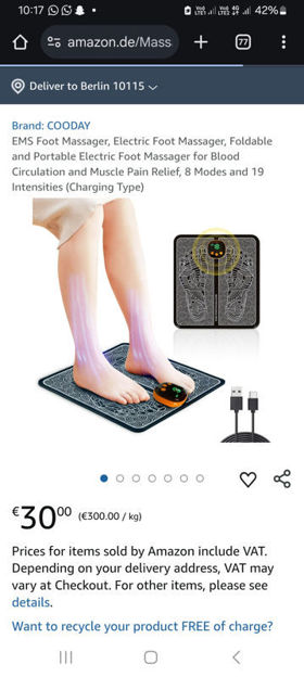 Picture of Massager Electric Foldable Circulation Intensities
