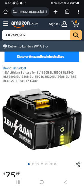 Picture of Lithium Battery BL1860B BL1850B BL1840B