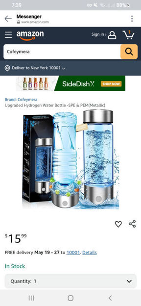 Picture of Upgraded Hydrogen Water Bottle Metallic