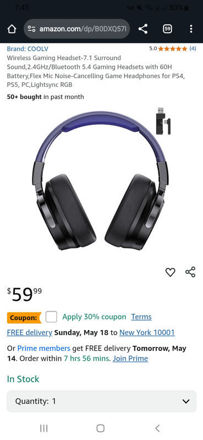Picture of  Headset 7 1 Bluetooth Noise Cancelling Headphones
