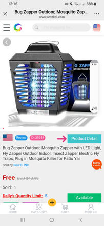 Picture of Zapper Outdoor Mosquito Indoor Electric