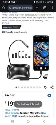Picture of Inspection Borescope Pancellent Endoscope Smartphone
