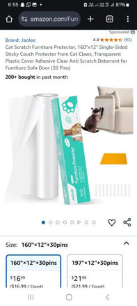 Picture of Furniture Protector Single Sided Transparent Deterrent