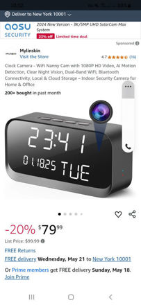 Picture of Clock Camera Detection Dual Band Connectivity