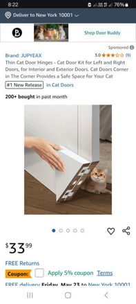 Picture of Thin Cat Door Hinges Interior