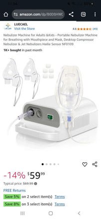 Picture of Nebulizer Machine Adults Kids Mouthpiece