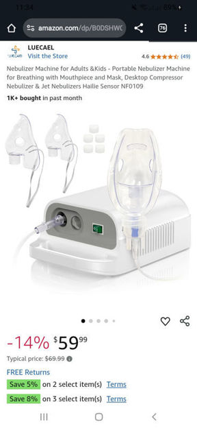 Picture of Nebulizer Machine Adults Kids Mouthpiece