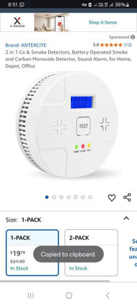 Picture of Detectors Battery Operated Monoxide Detector