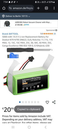 Picture of Replacement Battery RoboVac Excellence G10Hybrid