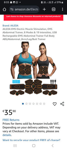 Picture of Electric Stimulation Abdominal Intensities Rechargeable