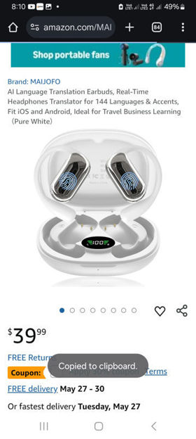 Picture of AI Translation Headphones Learning（Pure