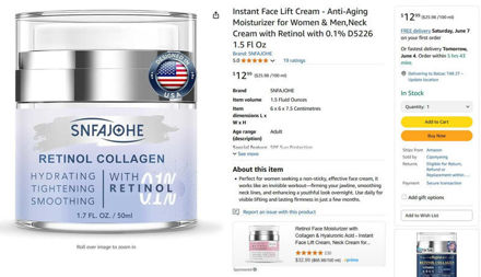 Picture of Instant Face Lift Cream Moisturizer