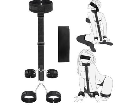 Picture of Bondageset Einstellbar Handschellen Fu%C3%9Ffesseln Augenbinde