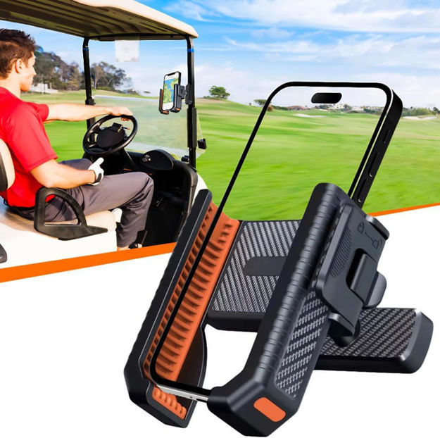 Picture of Magnetic Golf Cart Phone Holder: N52 Magnet Golf Cart Phone Mount Compatible with EZGO Club Car Yamaha,360° Rotatable Phone Holder for iPhone Samsung Google Pixel,Golf Accessories Gift for Men Women