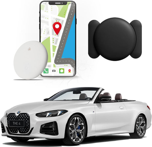 Picture of Mini Hidden GPS Tracking Device for Vehicles, Cars etc, Hidden GPS Car Tracking Device with Magnetic Waterproof Case, Running in Apple FIND My, No Extra Monthly fee(1PC Withe Device Black case)
