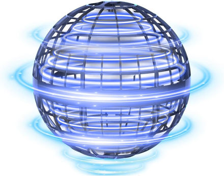 Picture of 2025 Flying Orb Ball Toy, Galaxy Boomerang Hover Ball Led Lights Mini Drone Globe Hand Controlled Flying Ball Toys Cool Toys Gift for 6 7 8 9 10+ Year Old Boys Girls Teens Outdoor (Light Blue)